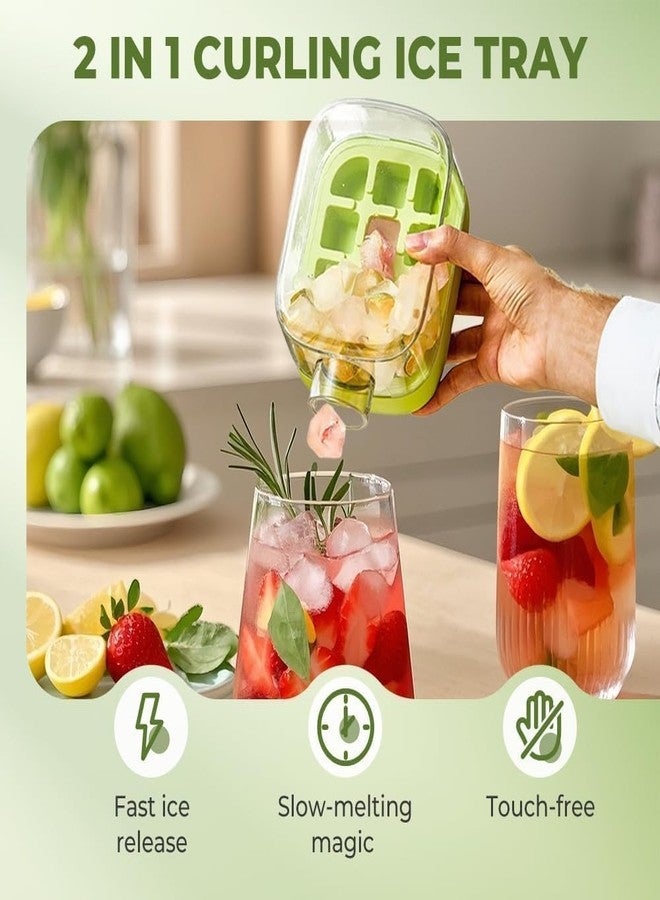 BSITFOW 2-in-1 Ice Cube Bottle with Straw - 500ml & 800ml Easy Press Ice Tray Water Bottle, Leak Proof Lid, Touch-free Vertical Ice Maker for Freezer, Travel, Gym & Home Use (1 pcs)(500 ml)(Multi) - Image 3