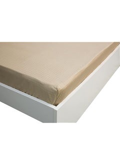 Hotel Linen Klub King Fitted Sheet 1Pc 100 Percent Cotton 250Tc Dobby Box Sateen Size: 200X200+30Cm Beige  - Image 4