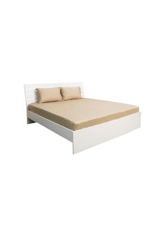 Hotel Linen Klub King Fitted Sheet 1Pc 100 Percent Cotton 250Tc Dobby Box Sateen Size: 200X200+30Cm Beige  - Image 2