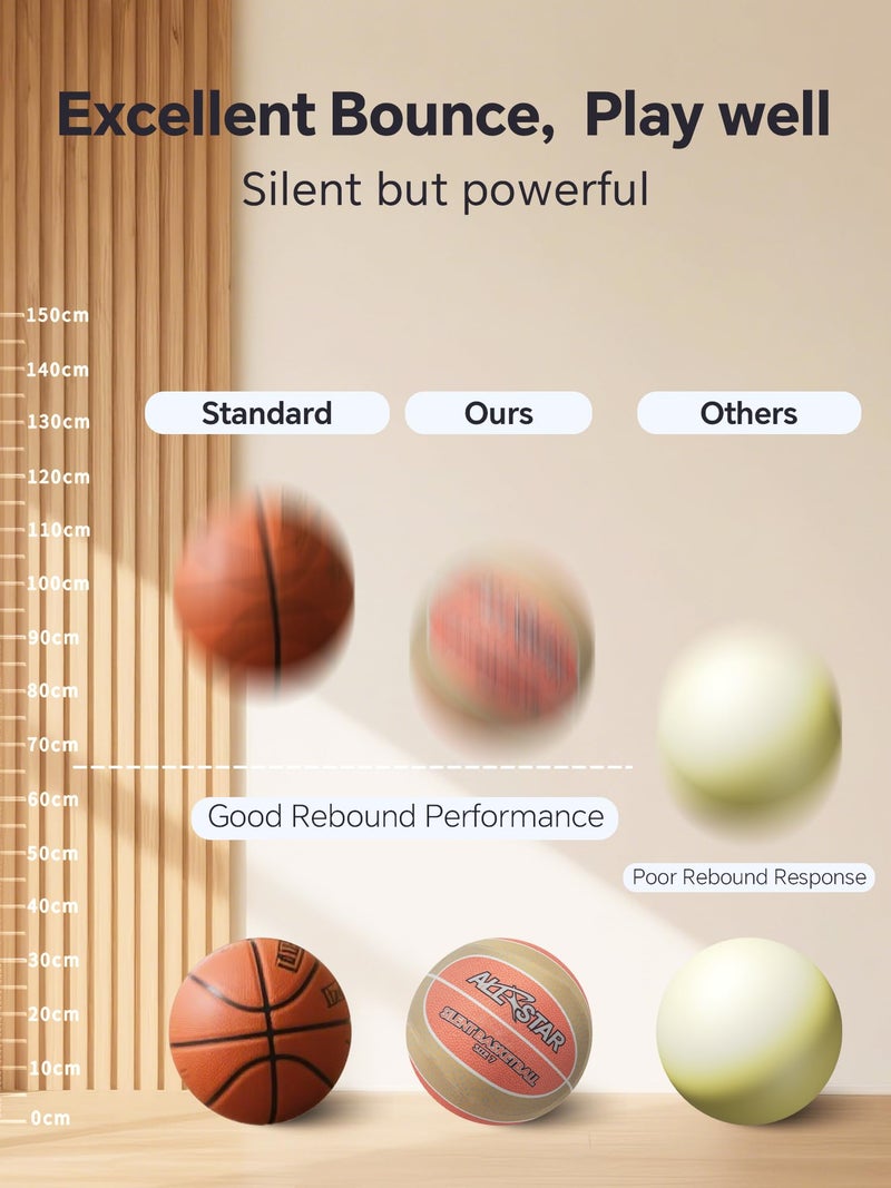 ALLINCOZY Covered Silent Basketball, Fabric Cover Soft Foam Airless Basketball, High Bounce, Noise-Free Training Ball, Gifts Packaging, Safe for Indoor Activities - Image 5