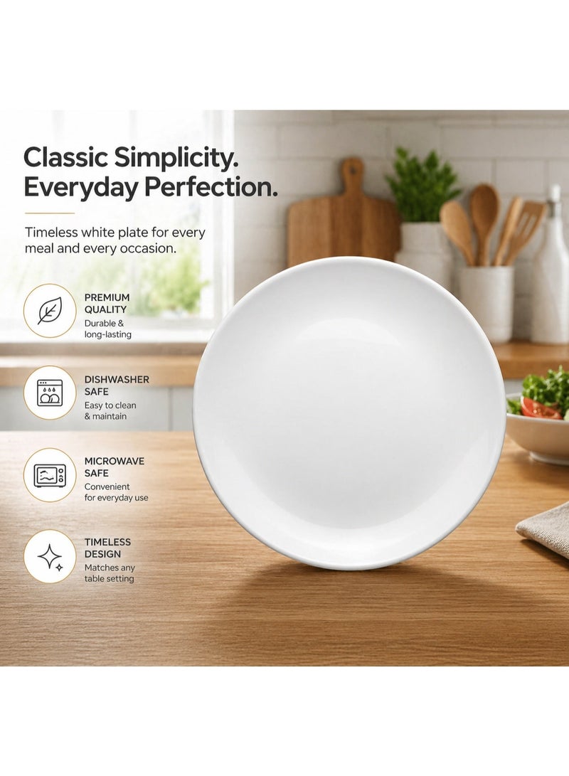 BS B&S Acasia 13” Round Dinner Plate White Durable Elegant Design - Image 3