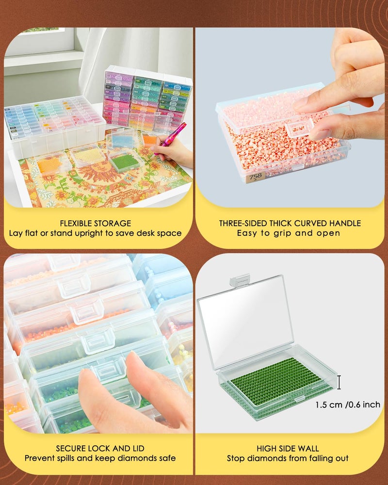 YBUTVY Diamond Art Trays with Lids, 30PCS Diamond Painting Trays with Lids ï¼† Diamond Painting Storage, Diamond Painting Accessories for Diamond Art Beads (1 Pack) - Image 3