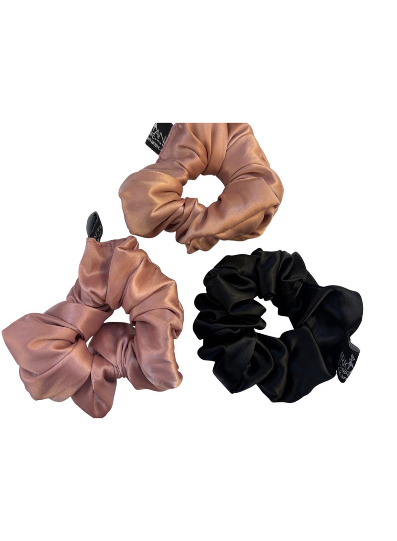 AFRICANANPC Luxury Satin Scrunchies 3 Peices Multicolor - Image 2