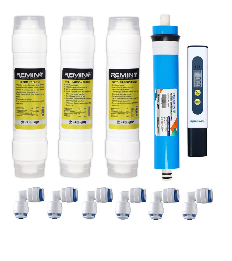 Remino RO membrane, Pre & Post Carbon and Sediment Filter for All type of RO water purifier with TDS meter - Image 5