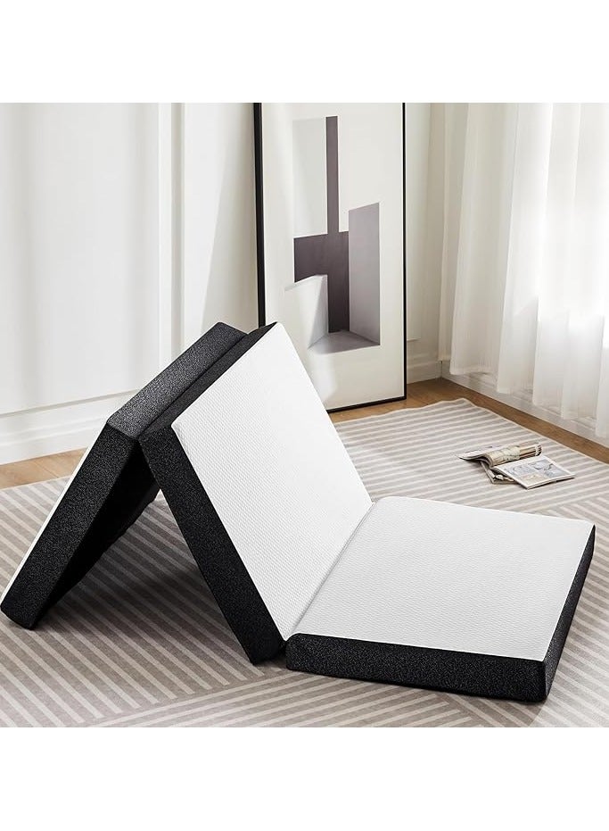 Comfy مرتبة طبية قطنية محبوكة قابلة للطي مريحة بيضاء 180 × 90 × 7 سم - Image 1