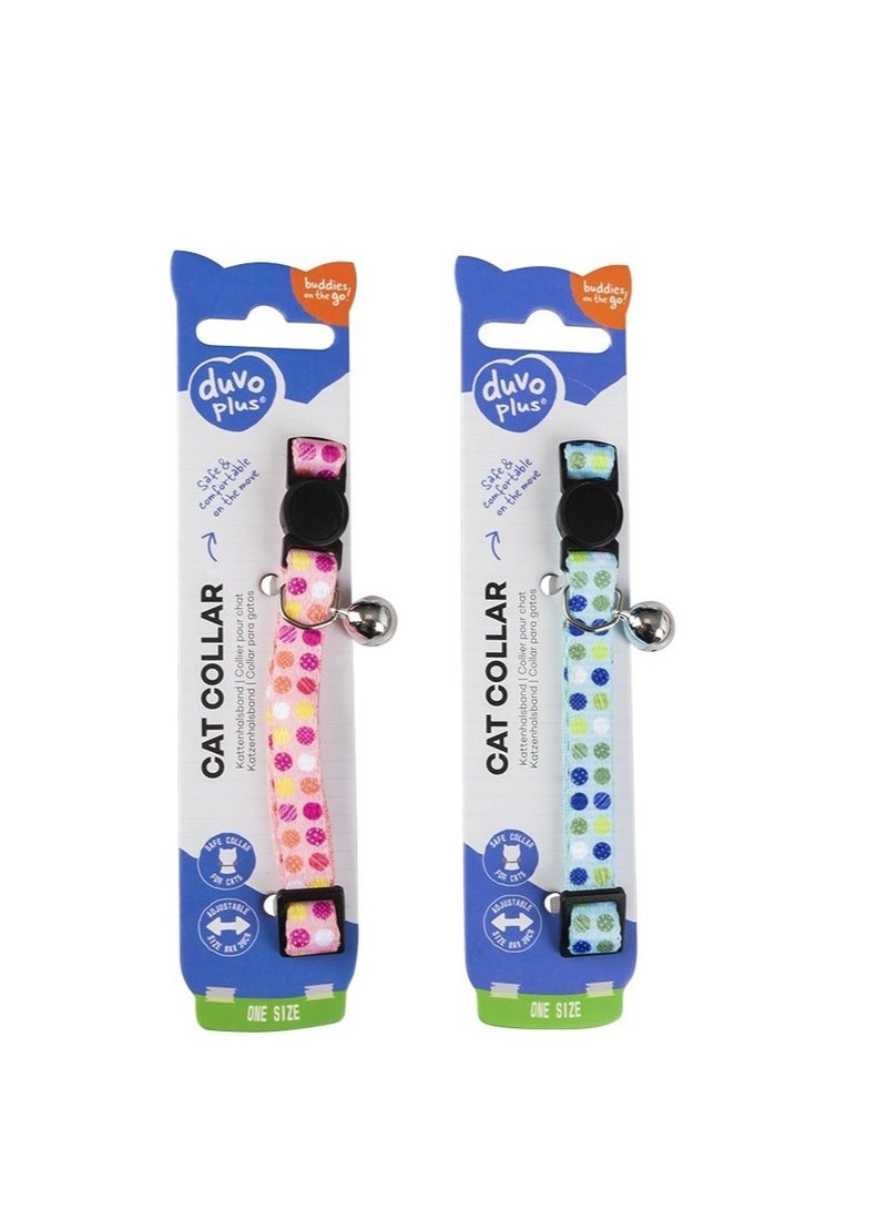 duvo Plus 4PC Candy Pattern Nylon Cat Collar With Bell Multicolor 20-30cm / 10mm - Image 1