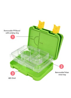 LITTLE SURPRISE BOX Green Bento Lunch Tiffin Box Rakhi Gift for Brother  - Image 4