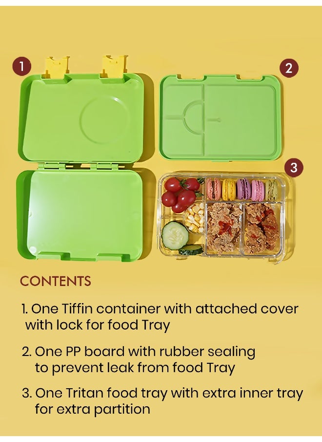 Green Bento Lunch Tiffin Box Rakhi Gift for Brother