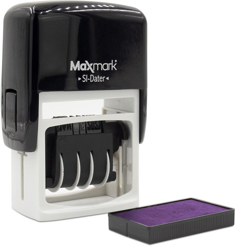 ماكس مارك MaxMark Dater 4000، ختم تاريخ يعمل بنفسه – لون بنفسجي - Image 3