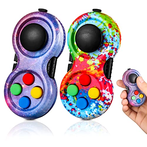 HEQU 2 Pcs Fidget Controller PadPortable Stress Reducer Game Pad Hand Fidget Pad for Release Stress and Anxiety - Image 1