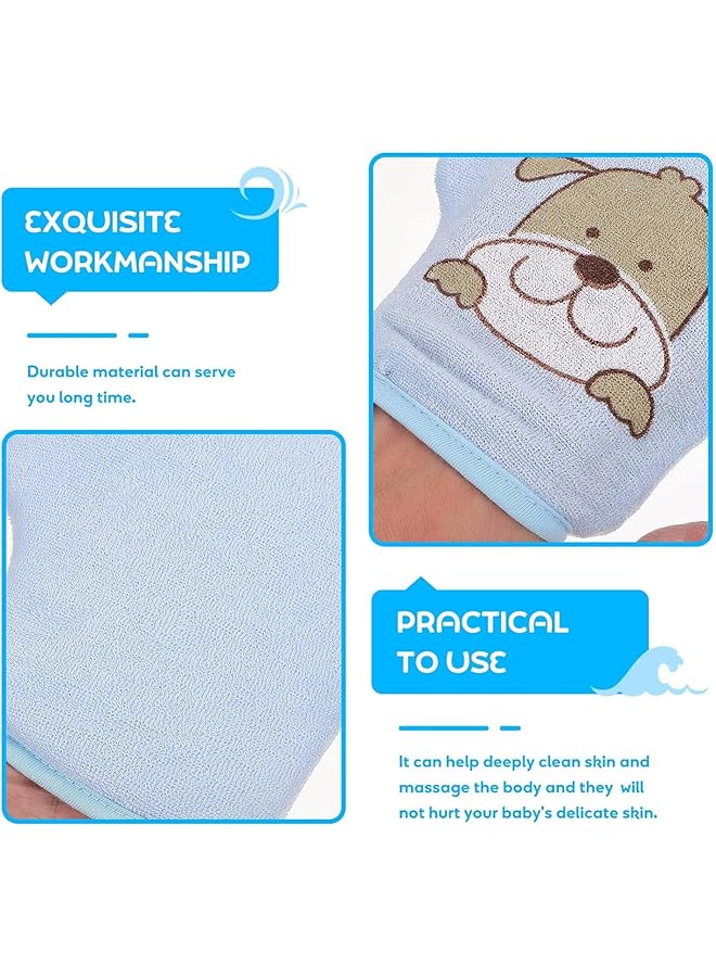 joyzzz Baby Shower Gloves 3Pcs Baby Bath Soft Gloves Baby Shower Cartoon Bathing Scrub Gloves Sponge Exfoliating Mitt For Toddler Bath And Shower Body Wash Scrub Gloves With Animal Designs - Image 3