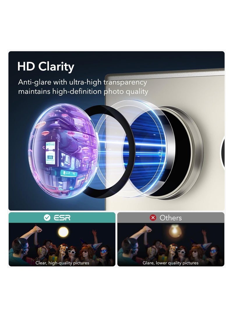 Samsung Galaxy S24 Ultra Camera Lens Protector, Individual Lens Protectors, Scratch-Resistant Ultra-Thin Tempered Glass with Aluminum Edging, Galaxy S24 Ultra Case Friendly, 2 Set, Clear - Image 5