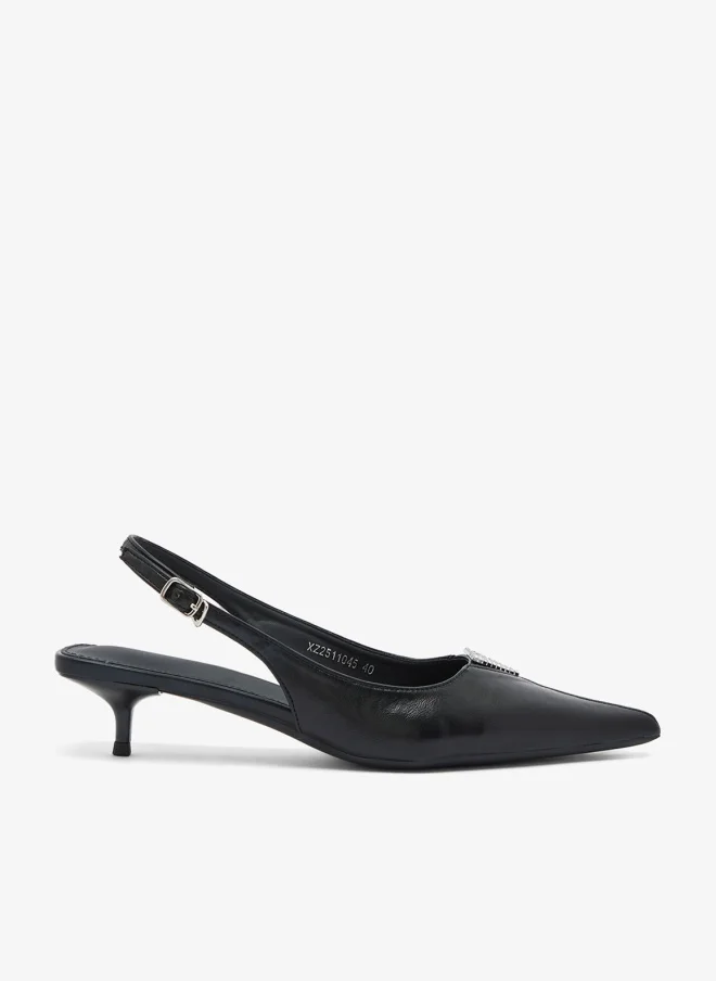 Ginger Sling Back Kitten Heel Pumps