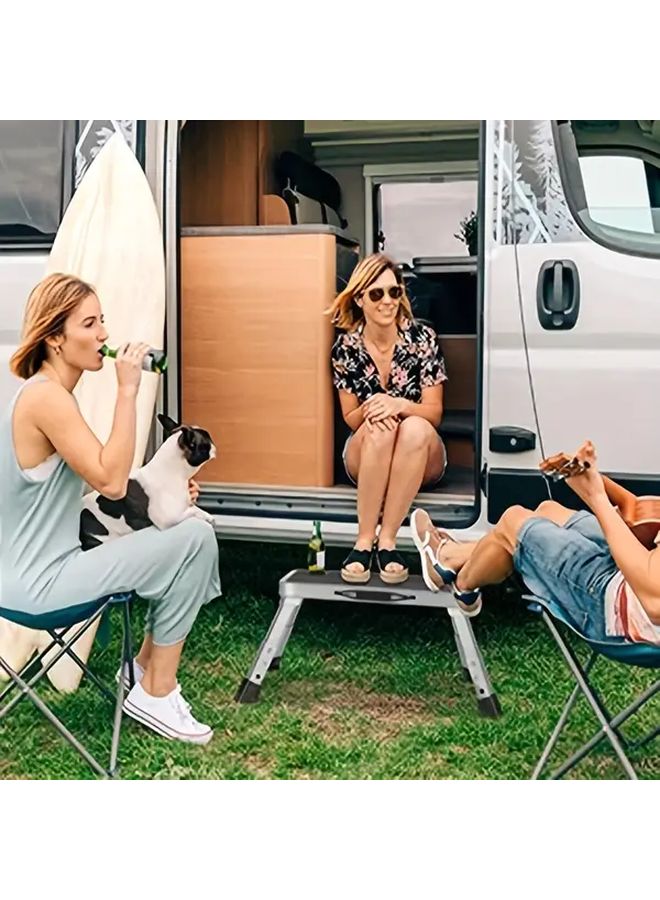 Heavy Duty Steel Single Step Ladder 33069LB Capacity Foldable Portable for RV Home Outdoor - Image 5