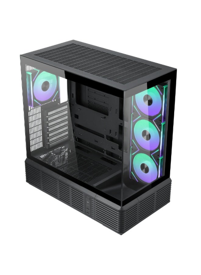 ثيرمو كيس بي سي مع شاشة 6.5 انش قابلة لتخصيص ريباند RD04 زجاج مقوى ATX ميد تاور مع 4 مراوح مقاس 120 ملم – لون أسود - Image 2
