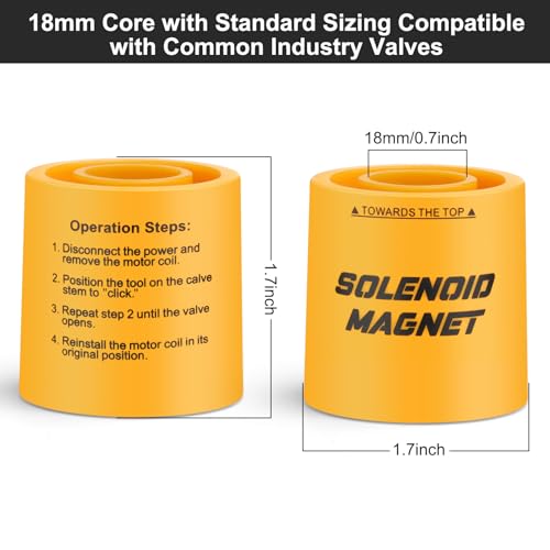 Runclimb Solenoid Magnet, Solenoid Valve Magnet Tool #TLMKC, Solenoid Valve Troubleshooting Magnet Tool 18mm, Fits Most Industry Valves(Included Cannister Case) - Image 2