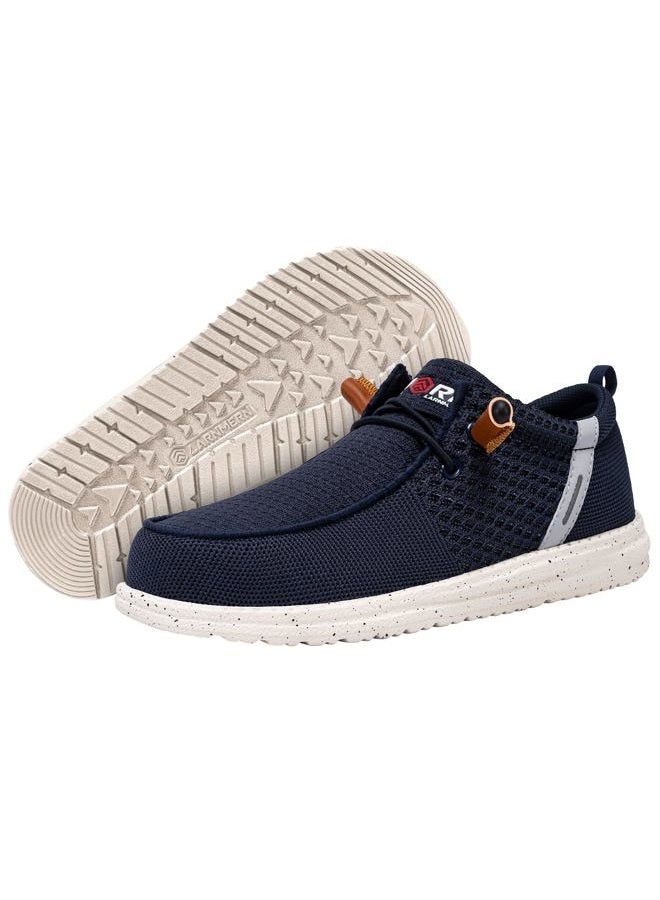 LARNMERN Slip On Steel Toe Loafers Women Work Safety Shoes Lightweight Comfortable Walking Sneakers(7 Women, Navy Blue) - Image 4