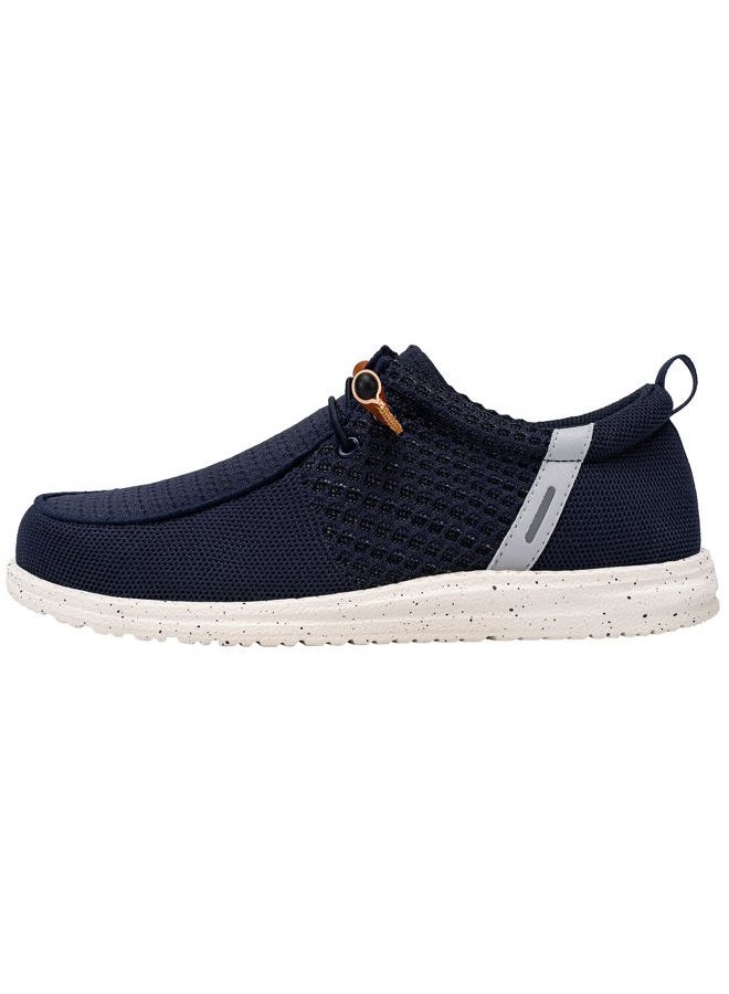 LARNMERN Slip On Steel Toe Loafers Women Work Safety Shoes Lightweight Comfortable Walking Sneakers(7 Women, Navy Blue) - Image 2