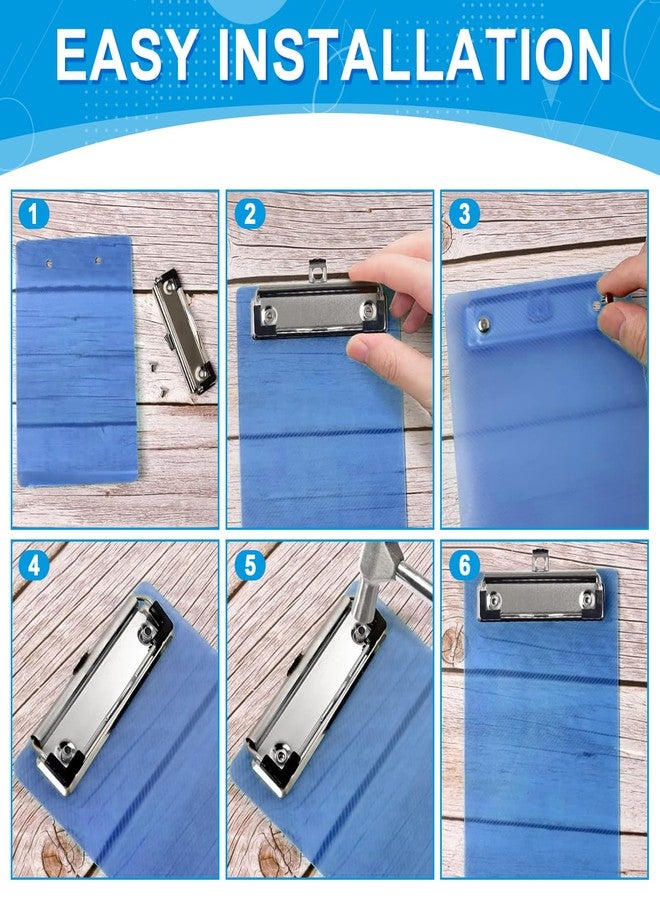 SBYURE 20 Pack Clipboard Clips with Rivets Mountable Clipboard Clamps Stainless Clipboards Hardware with Rubber Grip and Hanging Hole for Office, School, Home (3.94x1.18 inch) - Image 4