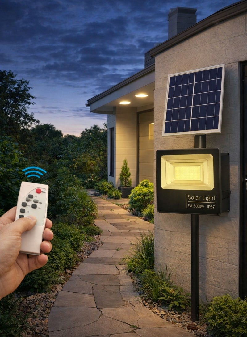 AL THURAYAT High-brightness solar floodlight with independent panel, waterproof solar lamp 5000 W with high power and wide illumination that easily covers larger areas, the ideal solution for lighting gardens and entrances. - Image 3