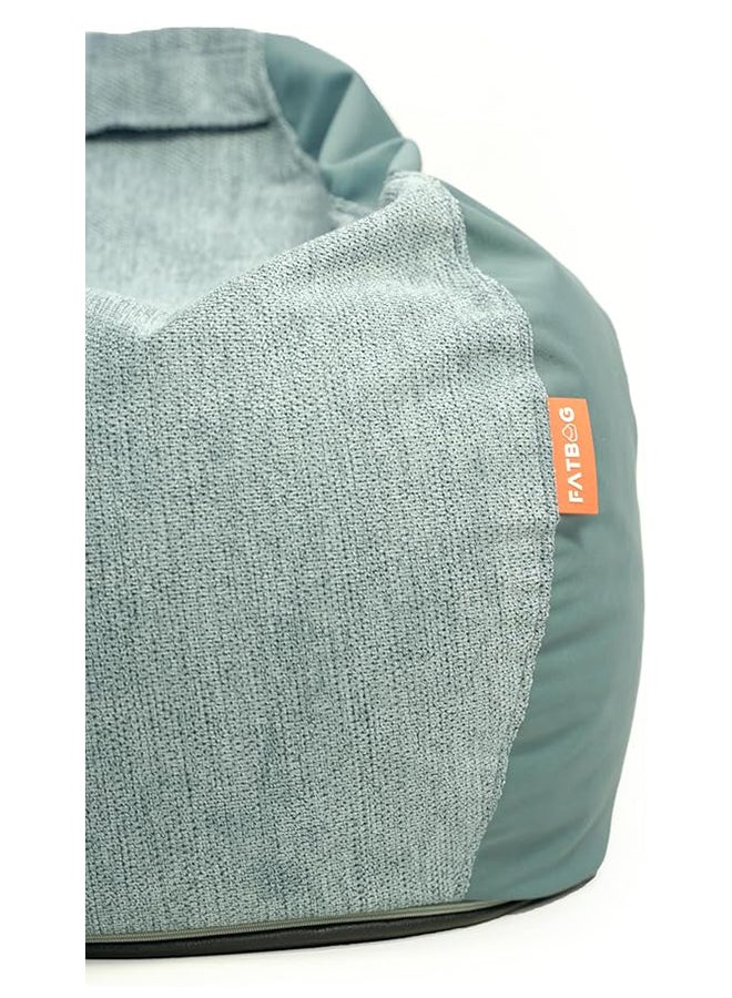 FATBAG Twintide Imported Velvety Fabric Bean Bag Chair For Kids & Adults Sizes Small | Medium | Large | X Large | XX Large With Removable Filler Bag (Stone Blue, Large)  - Image 3