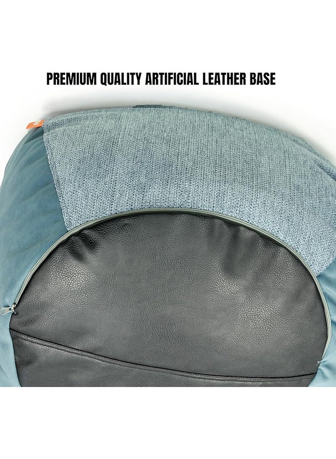 FATBAG Twintide Imported Velvety Fabric Bean Bag Chair For Kids & Adults Sizes Small | Medium | Large | X Large | XX Large With Removable Filler Bag (Stone Blue, Large)  - Image 4