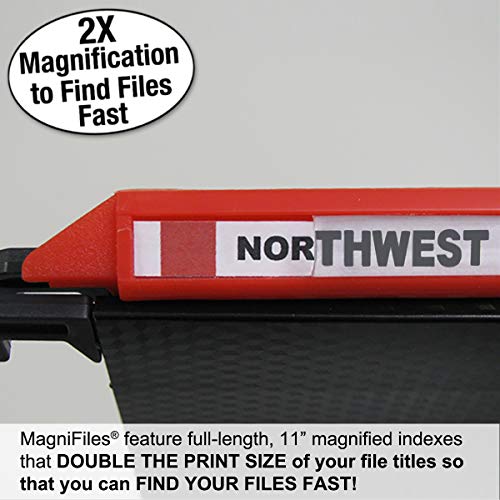 Ultimate Office MagniFile Hanging File Folders V Base Letter Size with 11 inch Magnified Indexes That Double The Size of Your File Titles to Find Files Fast. (Set of 5 Assorted) - Image 3