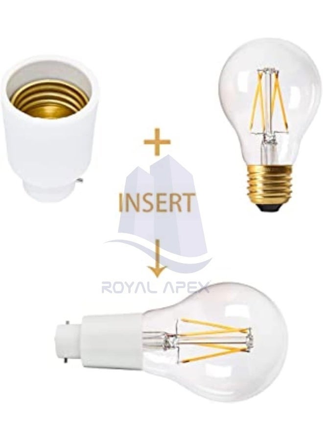 Royal Apex B22 To E27 Bulb Base Converter Energy Saving Bc Bayonet Cap Screw Bulb Holder Adapter For Home Replacement Lighting 1Pcs - Image 5