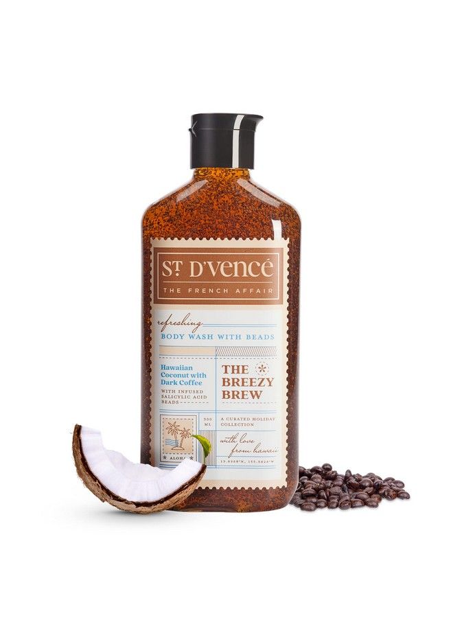 ST. D'VENCÉ St. D’Vence The Breezy Brew Body Wash With Coconut Dark Coffee And Salicylic Acid Beads (300Ml) ; Sls And Parabens Free ; Fights Body & Back Acne ; Refreshing And Deep Cleansing Shower Gel - Image 1