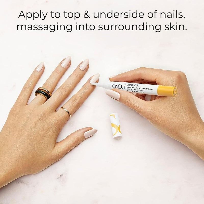 CND SolarOil Essential Care Pen, Moisturizes and Conditions Nails, Natural Blend Of Jojoba, Vitamin E, Rice Bran and Sweet Almond Oils, Pack Of 1, 0.08 oz. (Packaging may vary) - Image 5