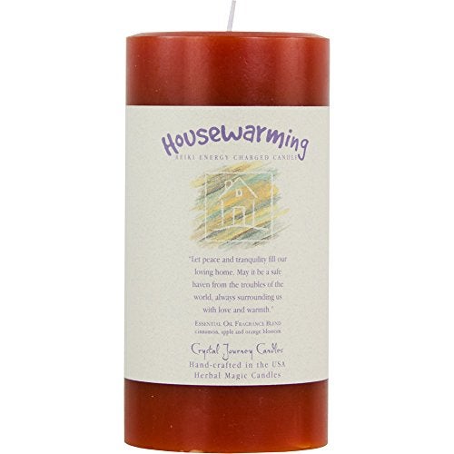 New Age Source 6" X 3" Crystal Journey Herbal Magic Reiki Charged Pillar Candle - House Warming - Image 2
