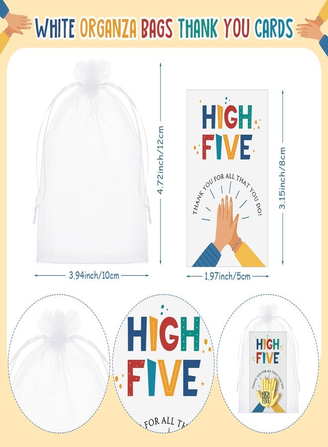 Yinkin 60 Sets Employee Appreciation Gifts Bulk High Five Hand Lapel Pin Thank You Card Employee of The Month Recognition Gifts for Social Worker Nurse Coworkers - Image 3