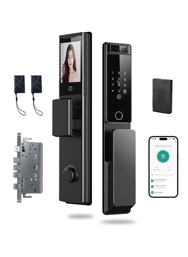 Tichondrius - Smart Lock ,Smart Door Lock Palm Print Unlock,Face Recognition Unlock Two way audio, Fingerprint Door Lock ,WiFi Door Lock With 6068 Mortise, Tuya App Control,Durable CNC-Machined Aluminum Alloy - Image 1
