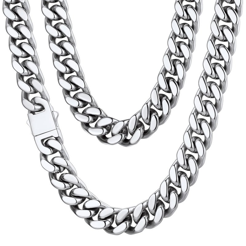 ChainsHouse 316L Stainless Steel Miami Cuban Link Chain 14mm 22inch Heavy Curb Chain Necklace Hip Hop Jewelry Gift for Men Women - Image 2