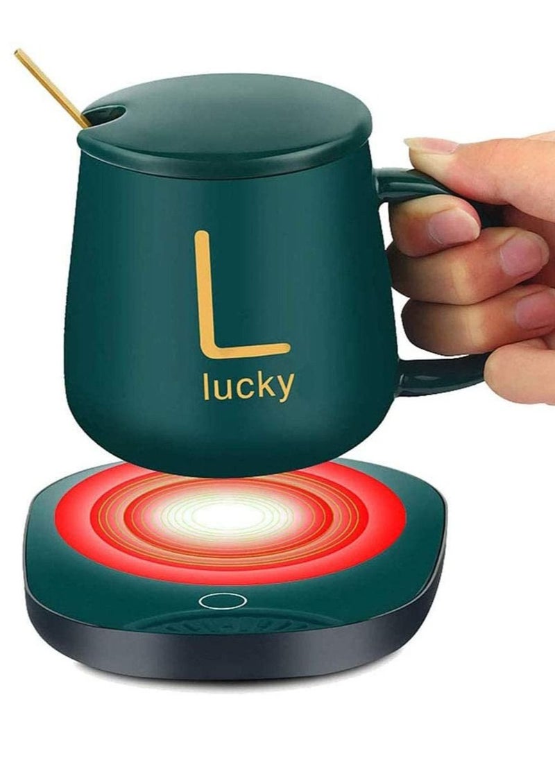 Lucky Lucky Portable Coffee Cup Warmer Heater Set Heat Heating Cup Pad Ceramics Mug Thermostatic Electric Coaster 55℃ Mug Mat Office Tea Coffee Milk Heater with...  - Image 1