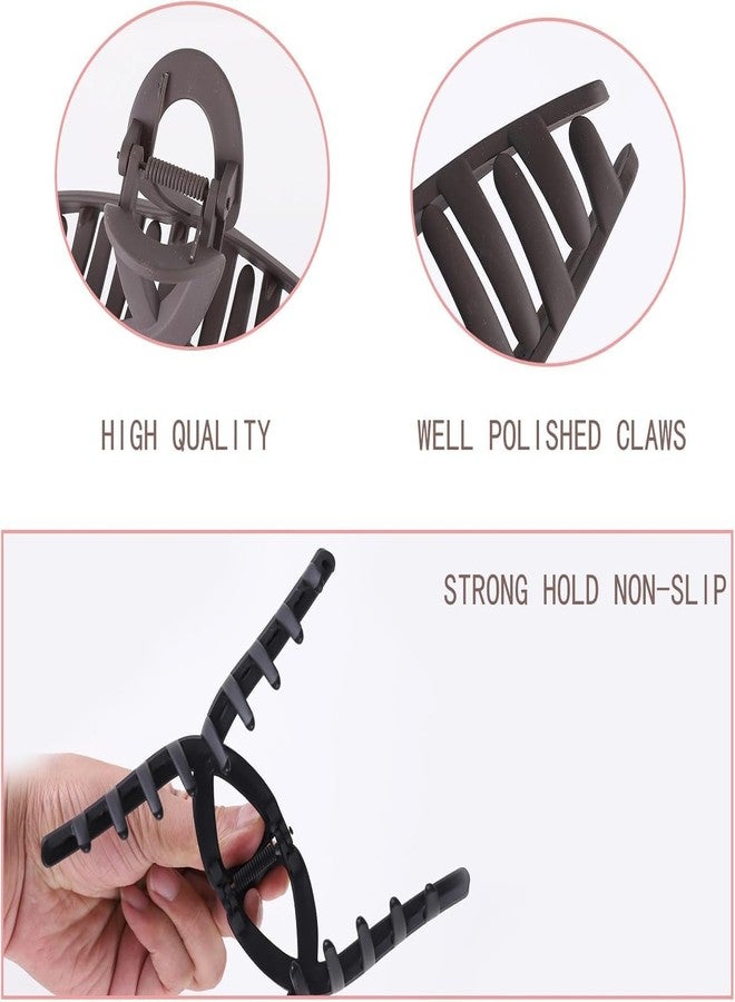 Elina 3 Pcs Large Hair Claw Clips for Thick Long Hair, Jumbo Matte Head Clutchers with Non-Slip Extra Strong Grip Ponytail Holder, Neutral Color Big Barrette for Women & Girls Accessories (T Shape Clutcher) 3 Pcs - Image 2