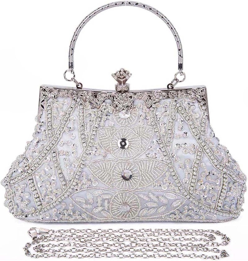 Selighting 1920s Vintage Beaded Clutch Evening Bags for Women Formal Bridal Wedding Clutch Purse Prom Cocktail Party Handbags | 1920s, Vintage, Beaded, Formal, Bridal, Wedding - Image 1