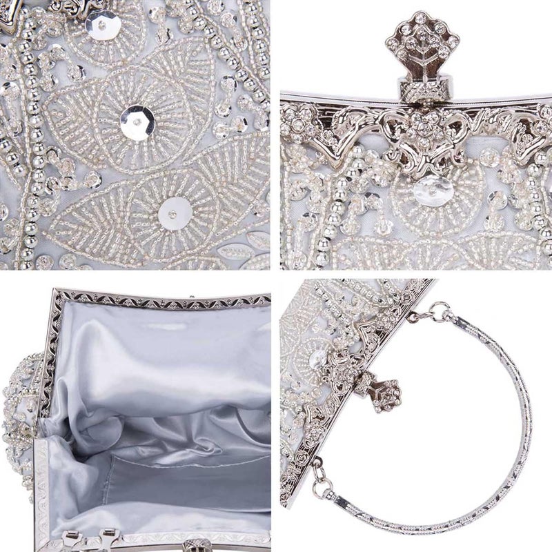 Selighting 1920s Vintage Beaded Clutch Evening Bags for Women Formal Bridal Wedding Clutch Purse Prom Cocktail Party Handbags | 1920s, Vintage, Beaded, Formal, Bridal, Wedding - Image 5