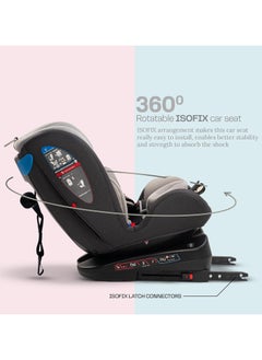 BAYBEE Convertible Car Seat for Baby 0 to 12 Years with 360° Rotatable, ISOFIX, 3 Position Recline, Headrest Adjustable ECE R44/04 Safety Certified Baby Car Seat for Toddlers Kids Boys Girls Grey  - Image 3