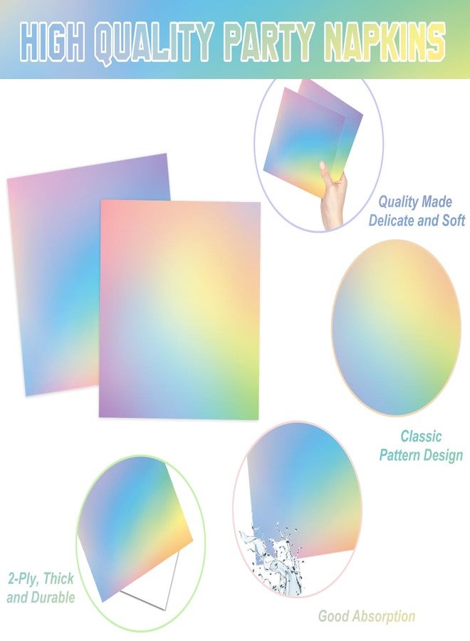 LINHAXM 169 PCS Decorations Disposable Paper Plates, Napkins, Cups, Cutlery, Tablecloth Pastel Rainbow Birthday Decorations for Girls, Baby Shower, Serves 24 - Image 5