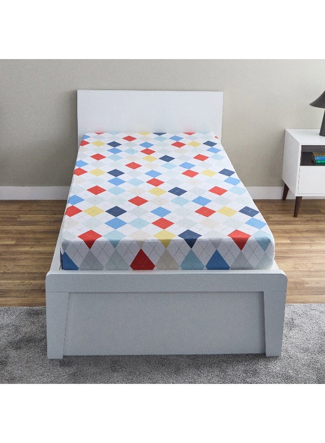 Home Box Nora Plaid Microfibre Single Fitted Sheet 90 x 25 x 190 cm - Image 3