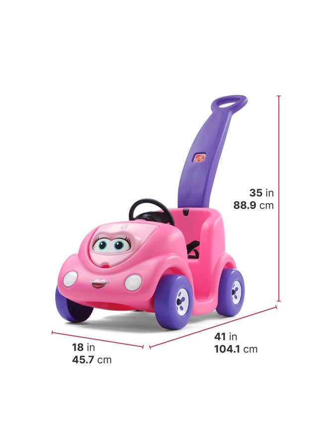Step2 Push Around Buggy Kids Push Car, Ride On Toy, Stroller Substitute, Includes Seat Belt & Horn, Made of Durable Plastic, Max Weight 50 lbs., For Toddlers 1.5-4 Years Old, Pink - Image 5