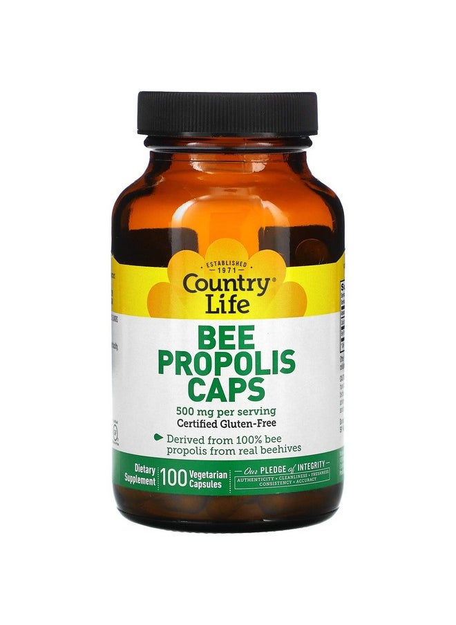 Country Life Bee Propolis 500Mg Daily Supplement 100% Bee Pollen Extract Clean Immune Health Support Gluten Free Soy Free Vegetarian Kosher No Fillers Or Additives 100 Veggie Caps  - Image 2