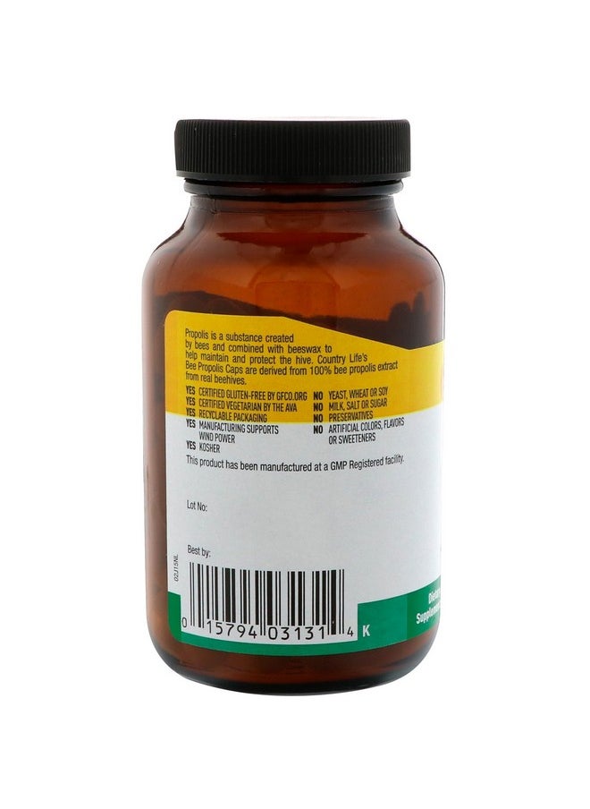 Country Life Bee Propolis 500Mg Daily Supplement 100% Bee Pollen Extract Clean Immune Health Support Gluten Free Soy Free Vegetarian Kosher No Fillers Or Additives 100 Veggie Caps  - Image 4