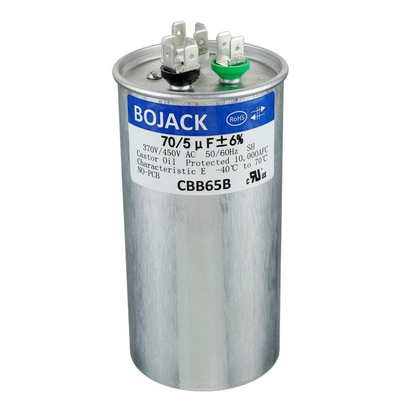 BOJACK 705uF 705MFD 6 370V440V CBB65 Dual Run Circular Start Capacitor for AC Motor Run or Fan Start or Condenser Straight Cool or Heat Pump air Conditioner