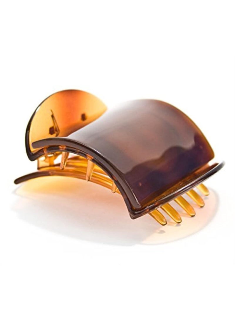 Mia Mia Super Clamp Strong Jaw Clamp French Twist Hair Clip Barrette for Women Teens Girls Comfortable Decorative Back and Hidden Spring Medium Size Tortoise 