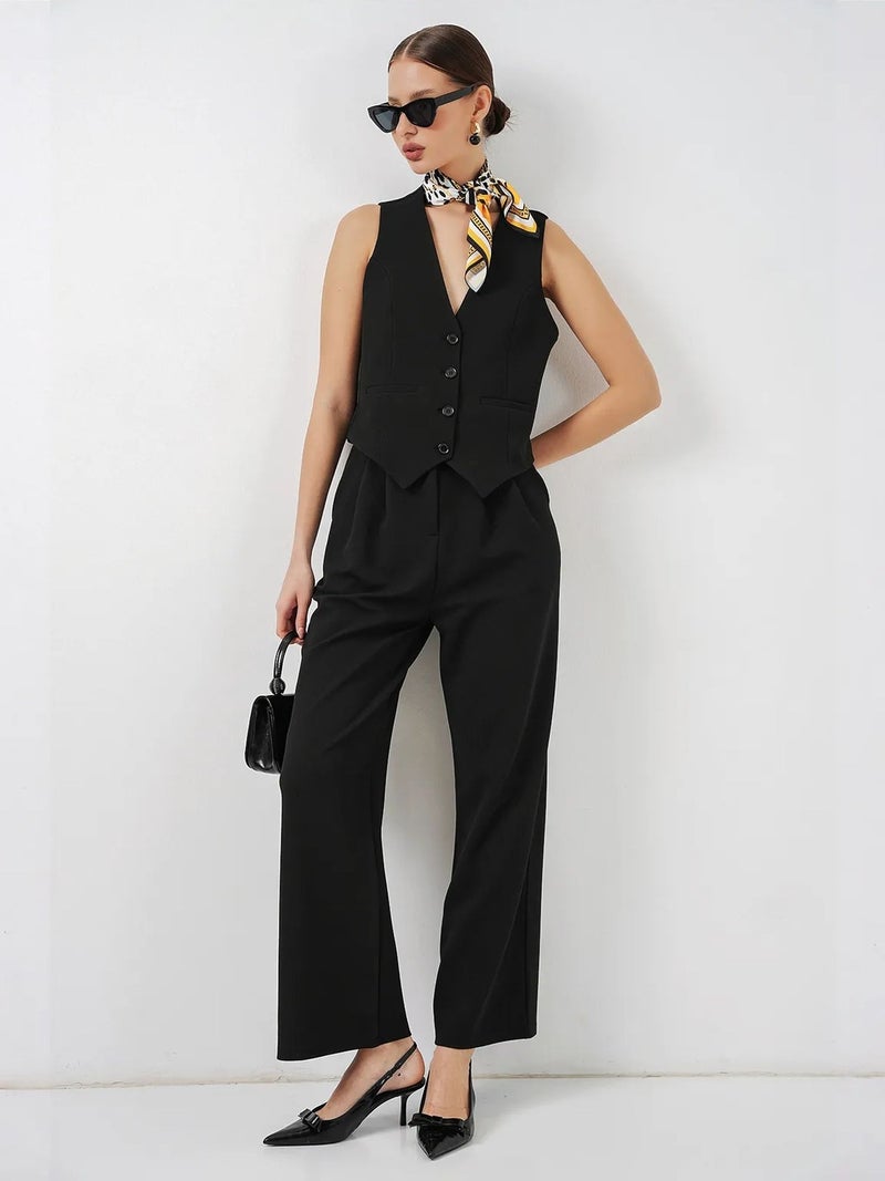 BIG DART BDART V-neck Crepe Waistcoat - Image 1