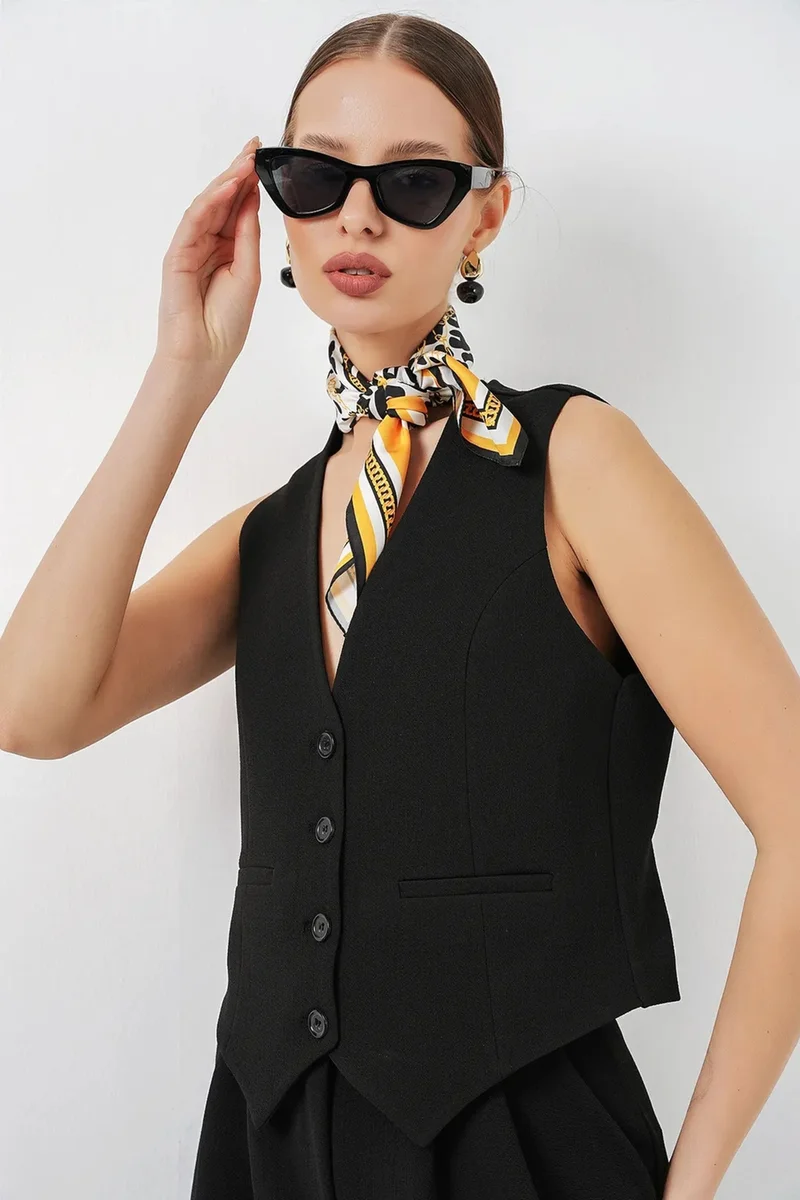 Big Dart BDART V-neck Crepe Waistcoat