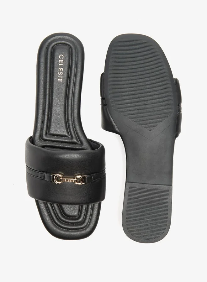سيليست Women's Slip-On Sandals with Metal Accent