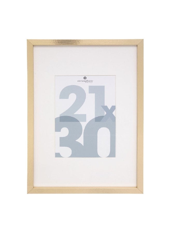 atmosphera Manu Sturdy High Quality Rectangular Decorative Photo Frame Gold 21 x 30 cm 162354E - Image 1